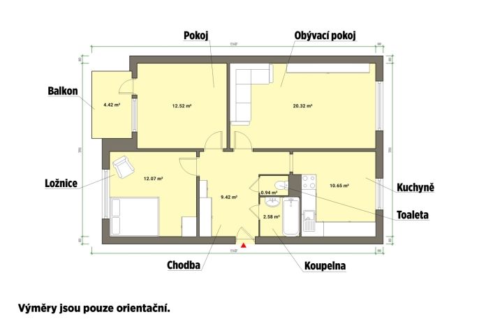 Prodej, Byt 3+1, Cheb