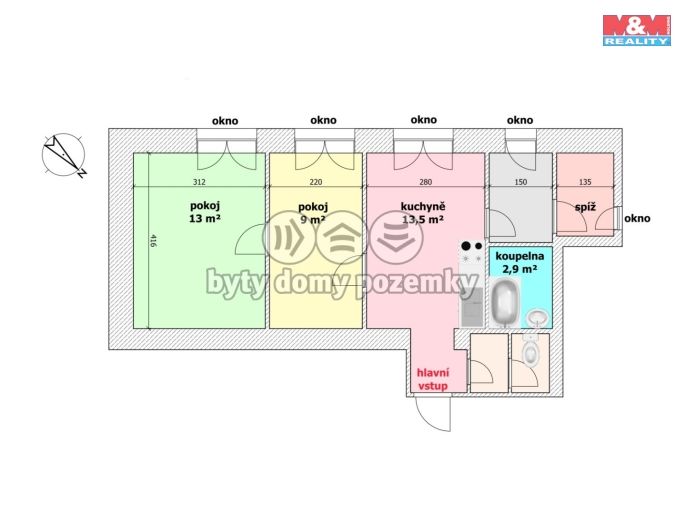 Pronájem, Byt 2+1, Stará Ves nad Ondřejnicí