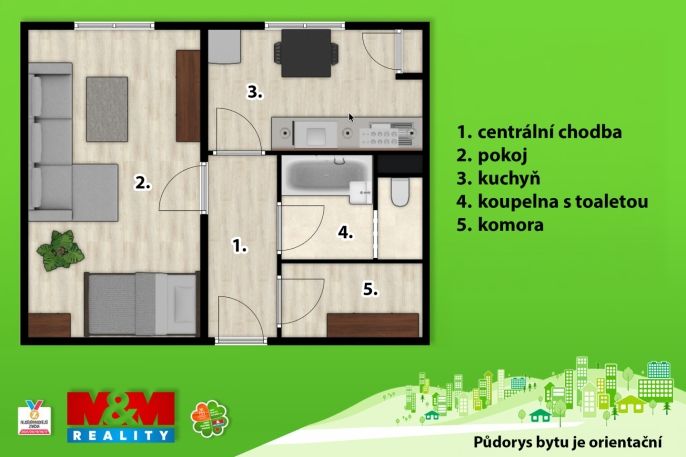 Prodej, Byt 1+1, Holice