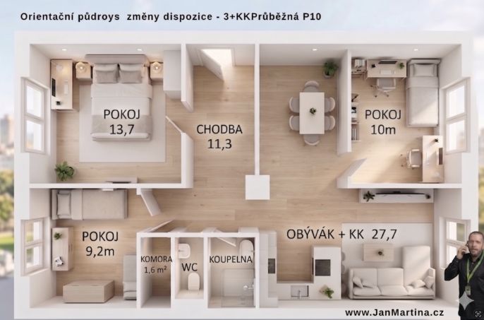 Prodej, Byt 3+1, Praha