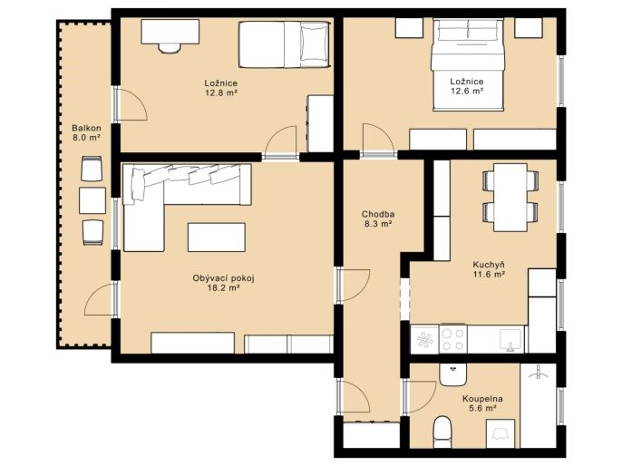 Prodej, Byt 3+1, České Budějovice