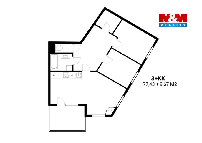 Pronájem, Byt 3+kk, Olomouc