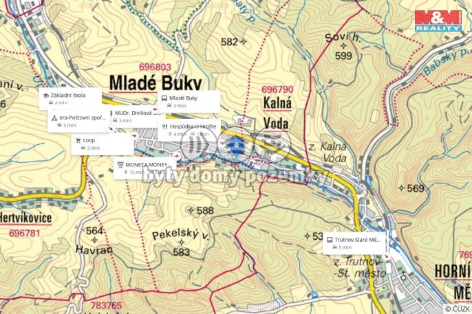 Prodej, Pozemek k bydlení, Mladé Buky