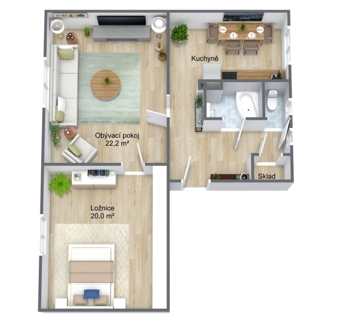 Prodej, Byt 2+1, Milovice