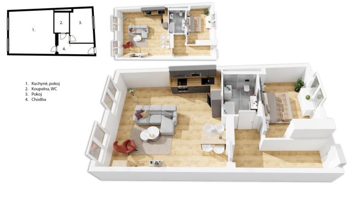 Prodej, Byt 2+kk, Praha