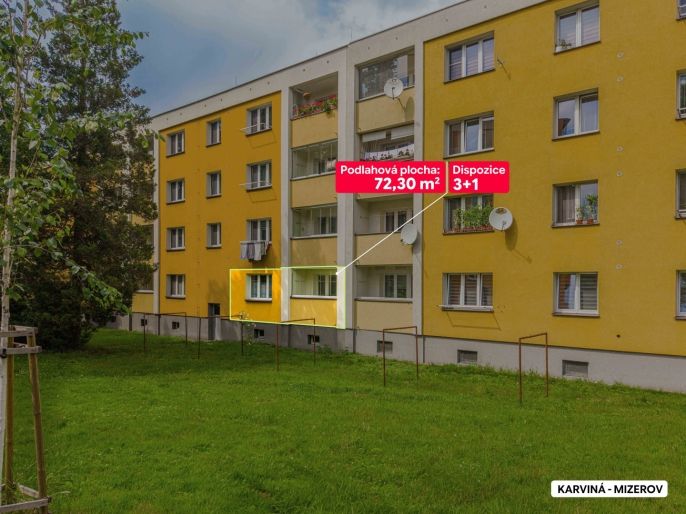 Prodej, Byt 3+1, Karviná