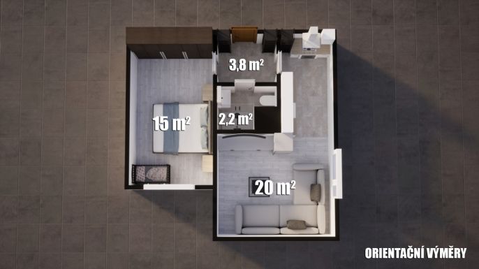 Pronájem, Byt 2+kk, Jablonec nad Nisou