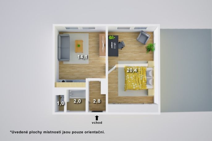 Prodej, Byt 1+1, Teplice