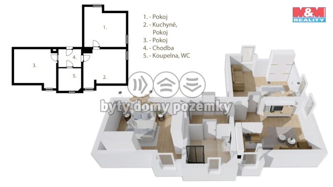 Prodej, Byt 2+1, Černý Důl