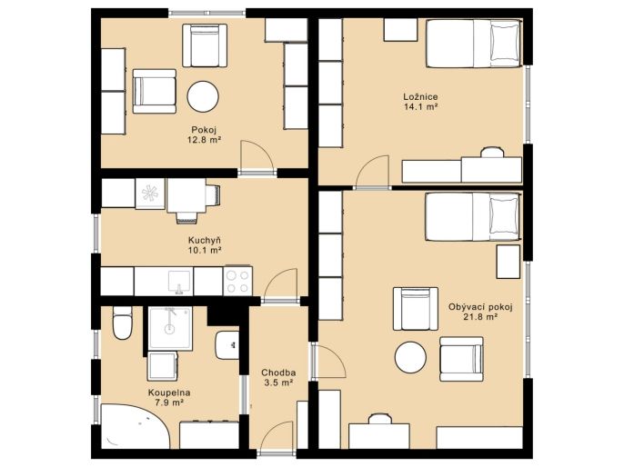 Prodej, Byt 3+1, České Budějovice