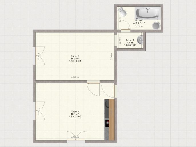 Pronájem, Byt 2+kk, Kasejovice