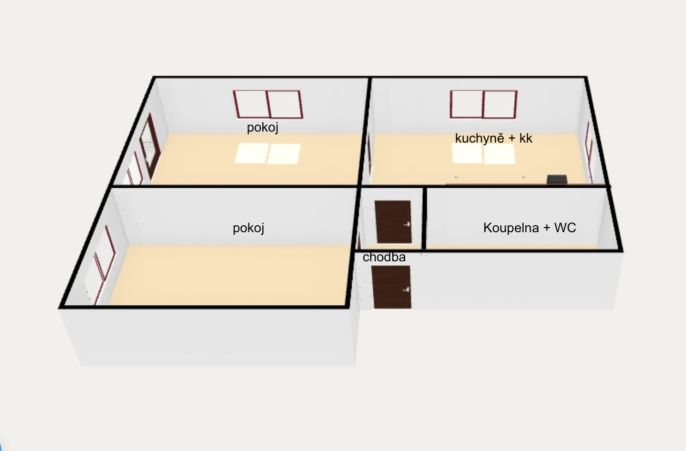 Pronájem, Byt 3+kk, Kostelec nad Orlicí