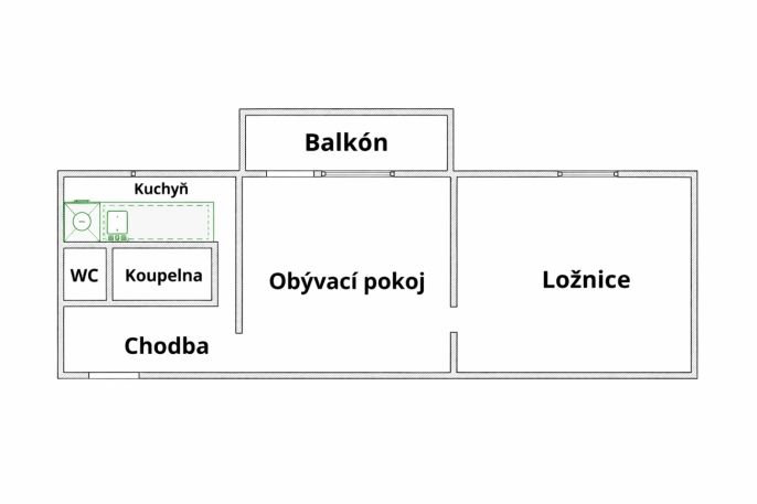 Pronájem, Byt 2+1, Olomouc