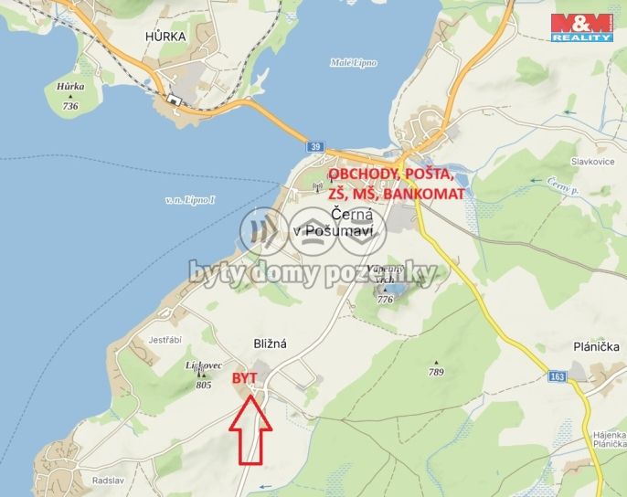 Prodej, Byt 3+1, Černá v Pošumaví