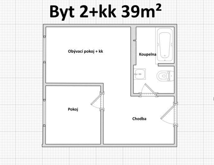 Pronájem, Byt 2+kk, Kolín