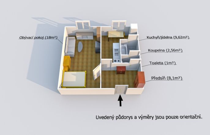 Prodej, Byt 1+1, Třemošná
