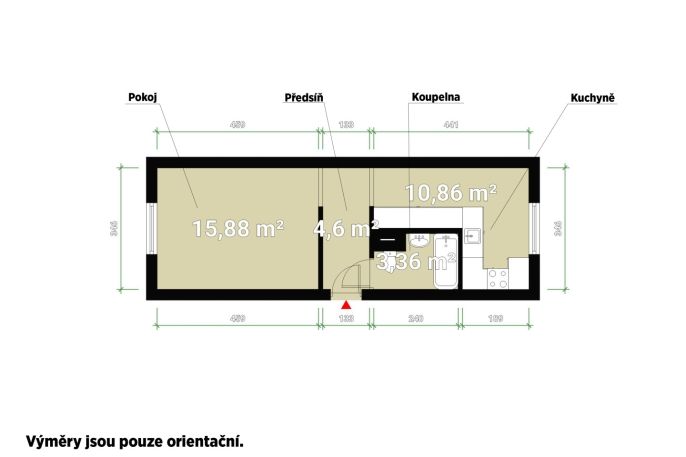 Pronájem, Byt 1+1, Přeštice