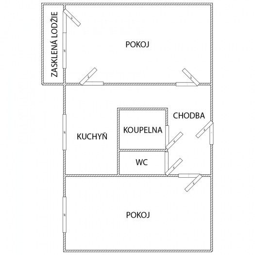 Pronájem, Byt 2+1, Chomutov
