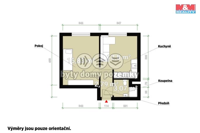 Prodej, Byt 1+1, Žatec