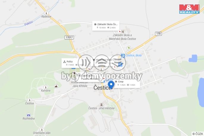 Pronájem, Obchod a služby, Čestice