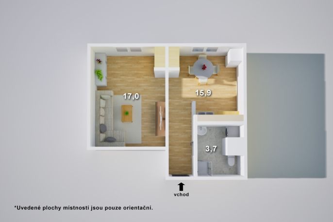 Prodej, Byt 1+1, Děčín