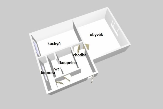 Pronájem, Byt 1+1, Kostelec nad Orlicí
