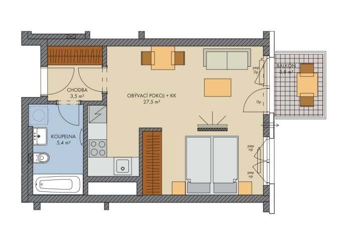 Prodej, Byt 1+kk, Kralupy nad Vltavou