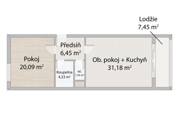 Prodej, Byt 2+kk, Plzeň
