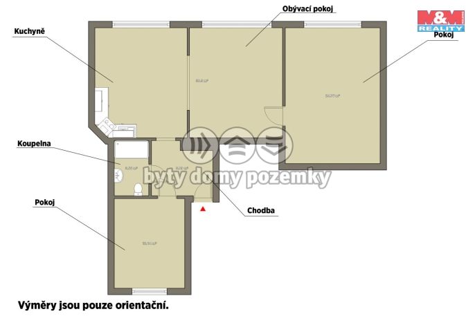 Pronájem, Byt 3+kk, Písek