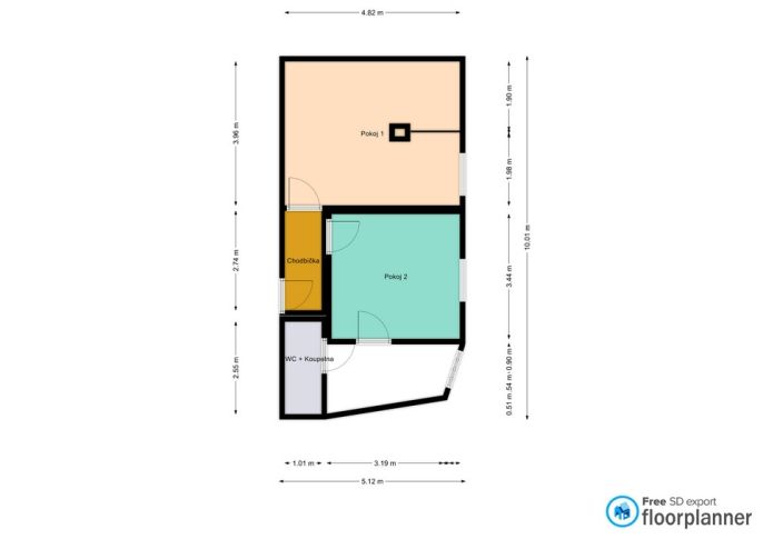 Pronájem, Byt 2+kk, Opočno