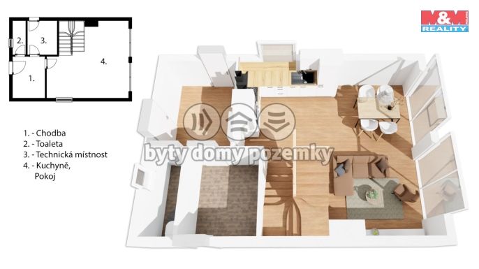 Prodej, Byt 3+kk, Černá v Pošumaví