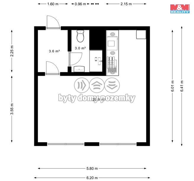 Pronájem, Byt 1+kk, Kolín