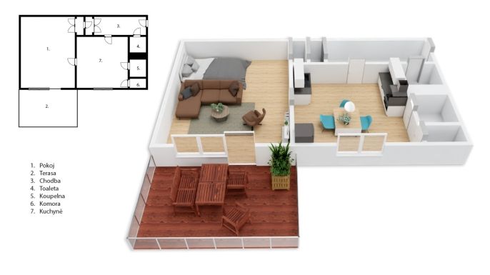 Prodej, Byt 1+1, Poděbrady