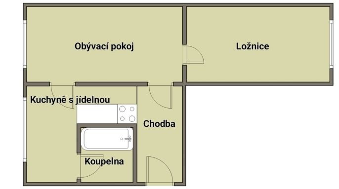 Pronájem, Byt 2+1, Borovany