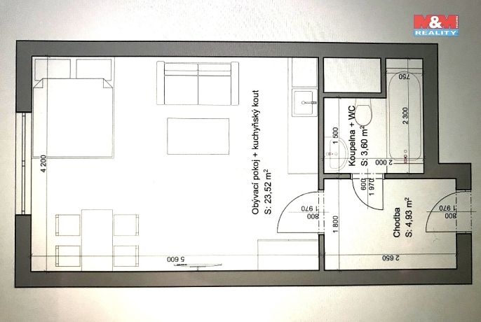 Prodej, Byt 1+kk, Pardubice