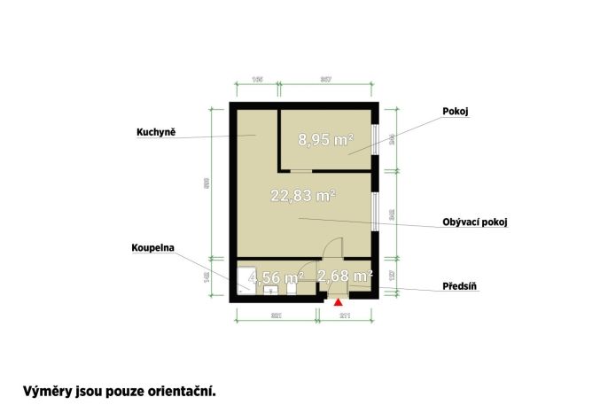 Pronájem, Byt 2+kk, Tlučná