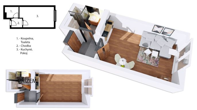 Prodej, Byt 1+kk, Praha