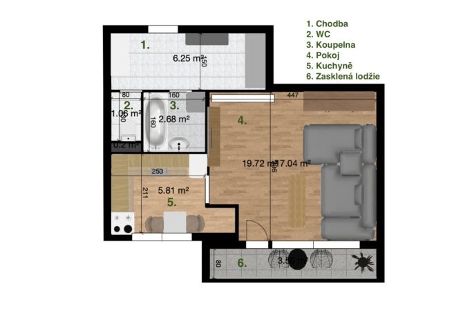 Pronájem, Byt 1+1, Kutná Hora