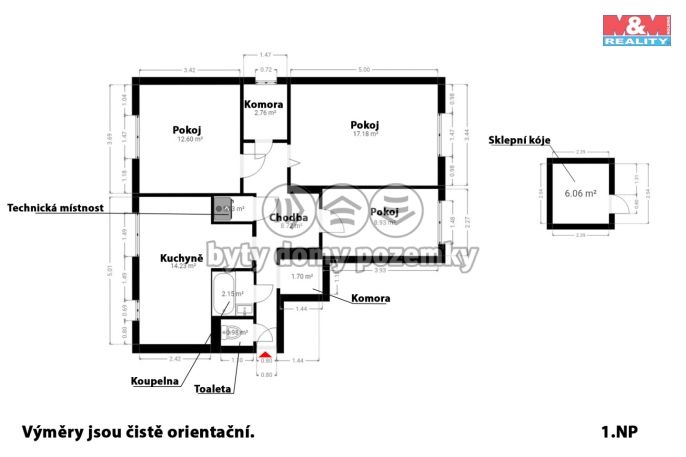 Prodej, Byt 3+1, Stráž