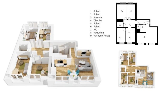 Pronájem, Byt 5+kk, Pardubice