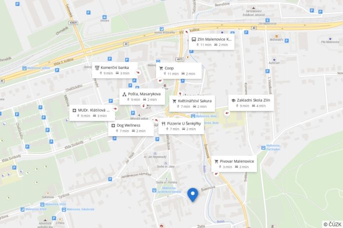 Pronájem, Byt 1+kk, Zlín