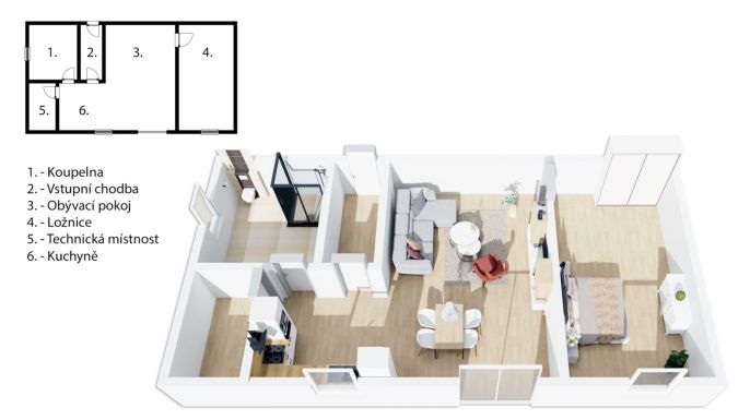 Prodej, Byt 2+kk, Slatiňany