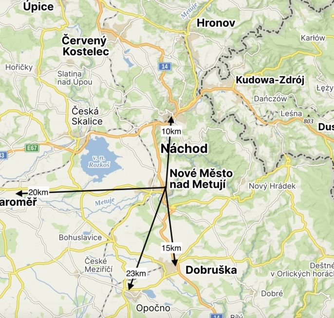 Pronájem, Byt 2+kk, Nové Město nad Metují