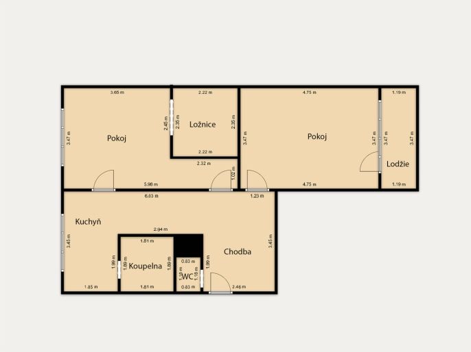 Prodej, Byt 2+1, Cheb