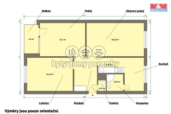 Prodej, Byt 3+1, Velká Hleďsebe