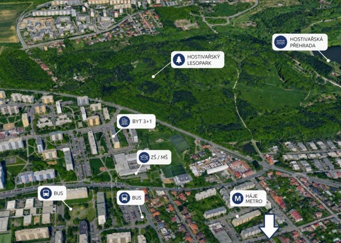 Pronájem, Byt 3+1, Praha