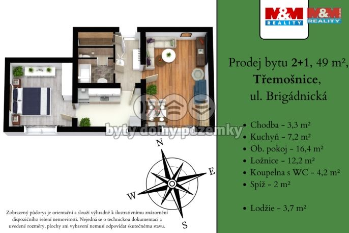 Prodej, Byt 2+1, Třemošnice