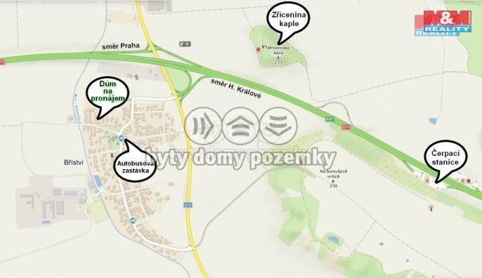 Pronájem, Byt 1+kk, Bříství