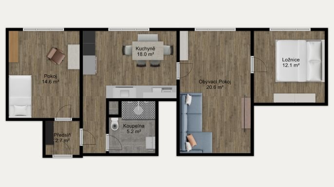 Prodej, Byt 3+1, Jindřichův Hradec