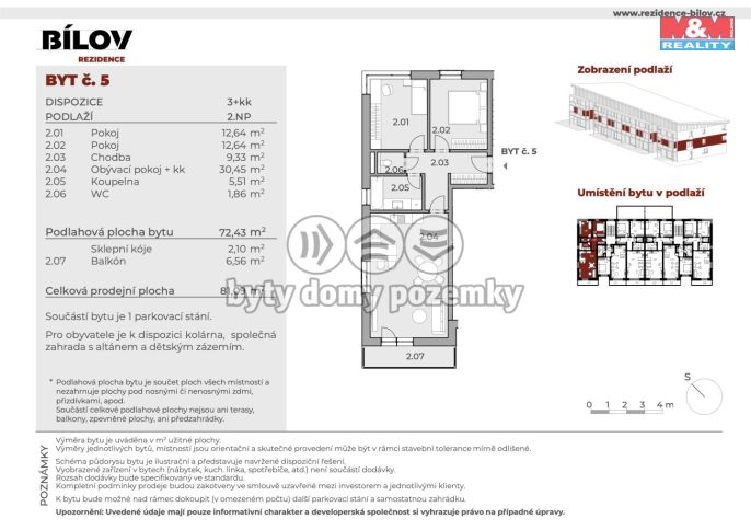 Prodej, Byt 3+kk, Bílov